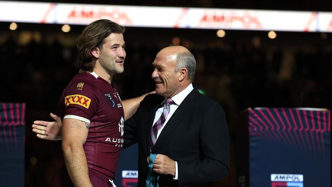 Patrick Carrigan wins the Wally Lewis Medal during game 3, the decider, of the State of Origin series between Queensland and New South Wales at Suncorp Stadium. Pics Adam Head