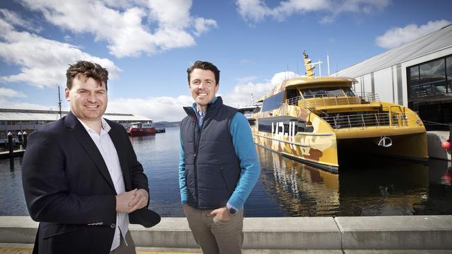 Tourism Industry Council of Tasmania chief executive Luke Martin and Senator Jonathon Duniam at Hobart. Picture Chris Kidd