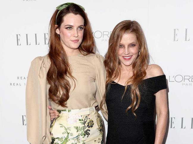 Riley Keough (L) and Lisa Marie Presley in happier times. Picture: AFP