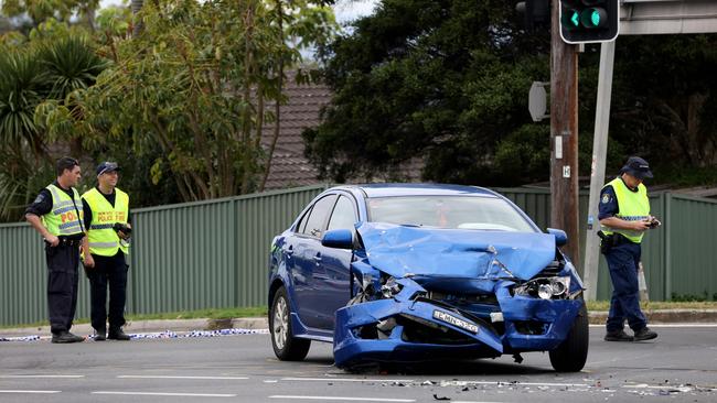 A man has been charged after a car crash and alleged stabbing spree in Engadine. Picture: NewsWire / Damian Shaw