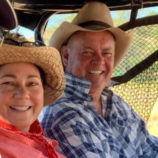 Belinda and Brad Seymour, owner of Arltunga Bush Pub &amp; Eco Retreat. Picture: Supplied