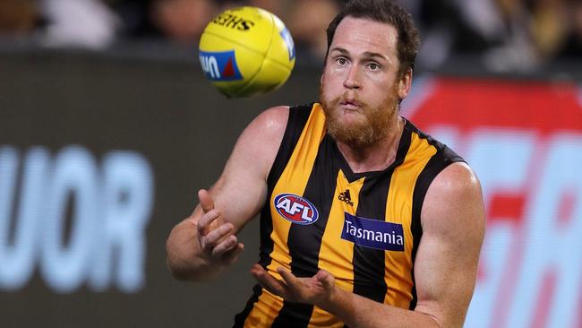 Hawthorn needs to bolster its key forward stocks both with Jarryd Roughead and without him into the future. Picture: Michael Klein