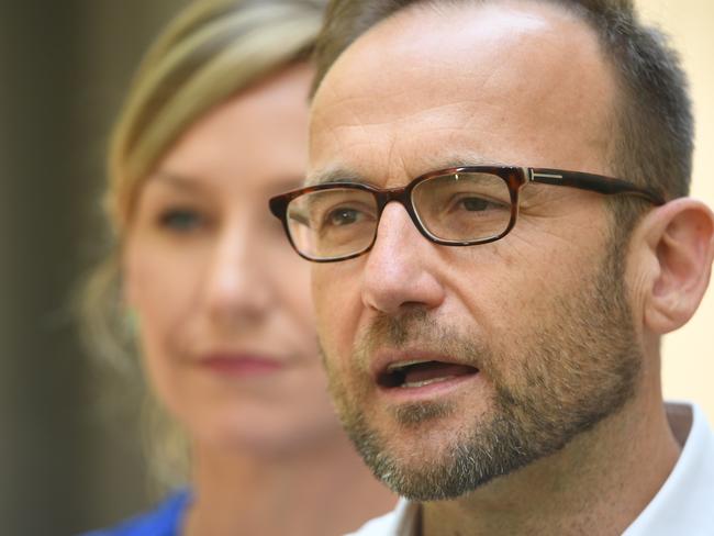 Greens leader Adam Bandt and Senator Larissa Waters.