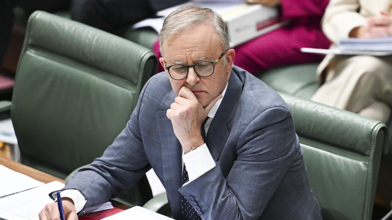 Prime Minister Anthony Albanese’s net approval rating landed at -11, with 50 per cent unhappy with his performance and 39 per cent approving. Picture: NewsWire / Martin Ollman