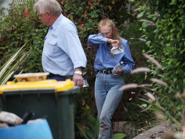 Homicide detectives are digging up an Inala property in a search for the remains of a child. Picture: Annette Dew