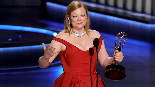 Sarah Snook accepts the Outstanding Lead Actress in a Drama Series award for Succession onstage during the 75th Primetime Emmy Awards at Peacock Theater on January 15, 2024 in Los Angeles, California. Picture: Kevin Winter/Getty Images/AFP