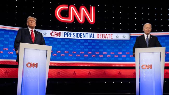 Republican presidential candidate Donald Trump participates in the first presidential debate of the 2024 elections with US President Joe Biden at CNN's studios in Atlanta, Georgia, on June 27, 2024. Picture: Christian Monterrosa / AFP