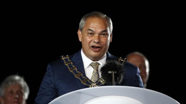 Tom Tate speaking at the Commonwealth Games. (Photo by Scott Barbour/Getty Images)