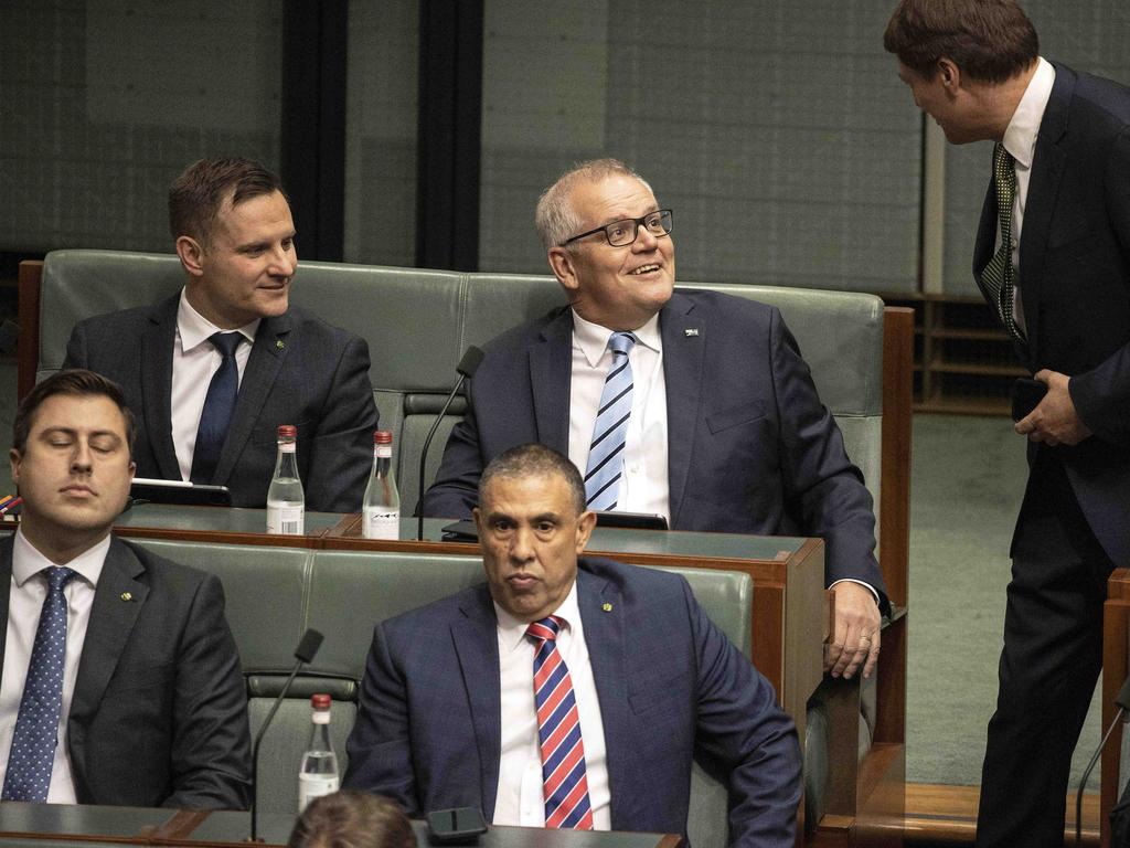 Former Prime Minister Scott Morrison during Question Time in the House of Representatives in Parliament House in Canberra.