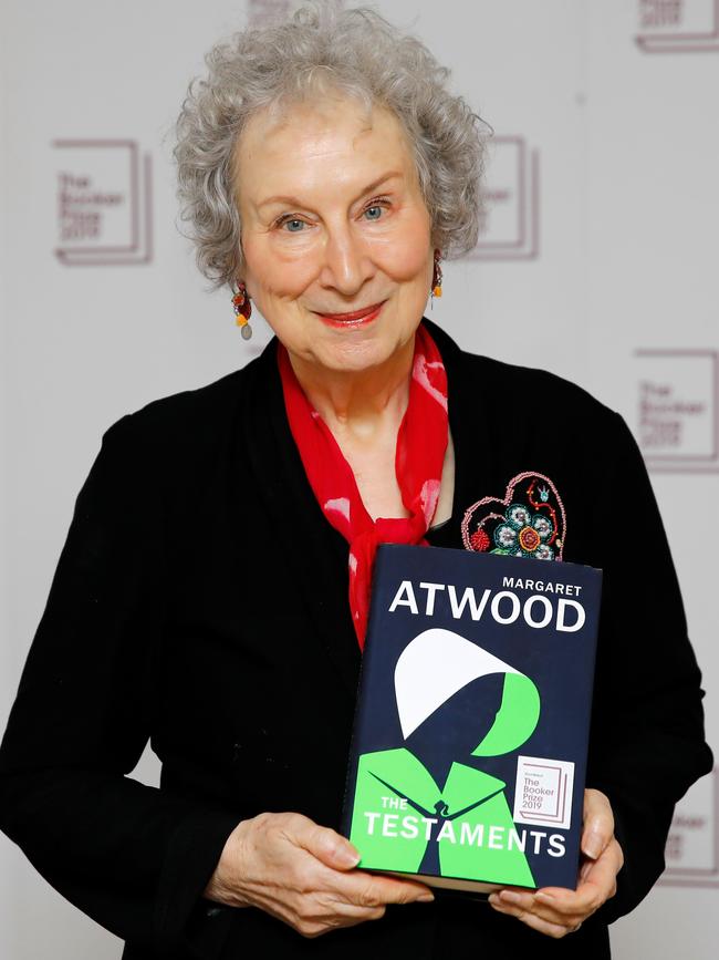 Margaret Atwood poses with The Testaments.