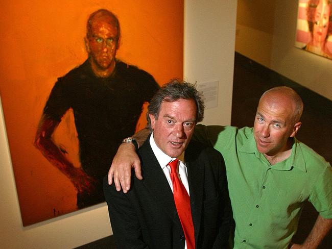 Dyer and his 2003 Archibald Prize-winning portrait of author and friend Richard Flanagan.