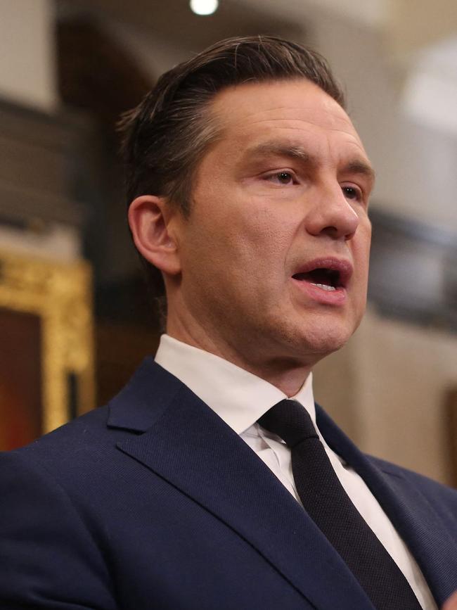 Conservative Party of Canada leader Pierre Poilievre has gained popularity by focusing on issues such as the cost-of-living crisis. Picture: AFP