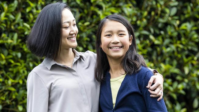 Ju Lee Ng with her daughter Stella, who underwent the new treatment by the Murdoch Children’s Research Institute. Picture: Aaron Francis/The Australian