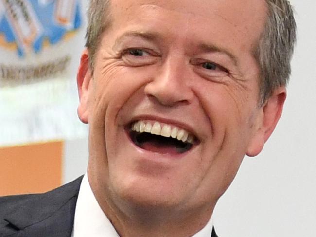 Labor leader Bill Shorten (right) laughs along with Senator Malarndirri McCarthy as they visits the Hymba Yumba Community Hub in Brisbane, Monday, Feb. 20, 2017. (AAP Image/Dan Peled) NO ARCHIVING