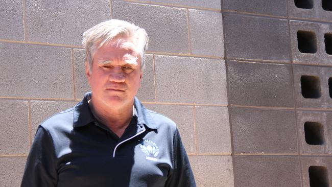 Alice Springs resident and former deputy mayor Murray Stewart in the backyard of his Alice Springs home. Picture: Gera Kazakov