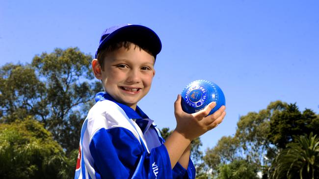 Cooper at age seven after debuting in pennant for Adelaide Bowling Club.