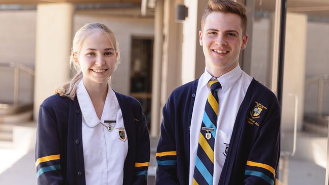 College captains Olivia Silcock and Jazz Dawson