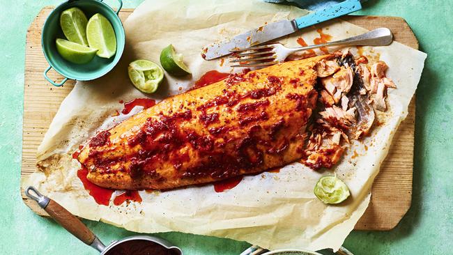 Chilli butter baked salmon. Picture: Steven Joyce