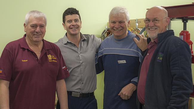 From left: Graham Withers (Shed Secretary), Peter Norris (Corowa RSL), Ian Carrington (Shed Treasurer) and Lynn Fredericks (Shed President) will take part in Do Something Day.