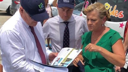 Redland City Mayor Karen Williams delivered more than 6500 signatures, supporting the transfer of the Birkdale land to Council, to Prime Minister Scott Morrison last month. Source: Facebook. 