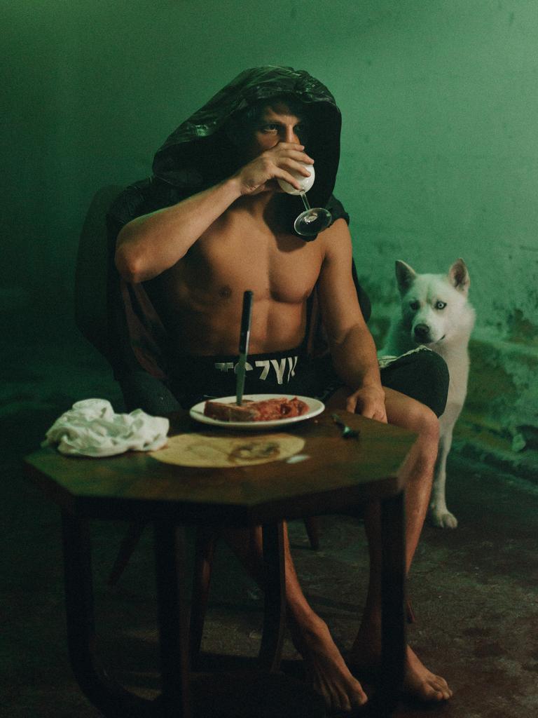 Nikita Tszyu enjoys some milk and raw meat. Picture: No Limit Boxing/Sam Tolhurst