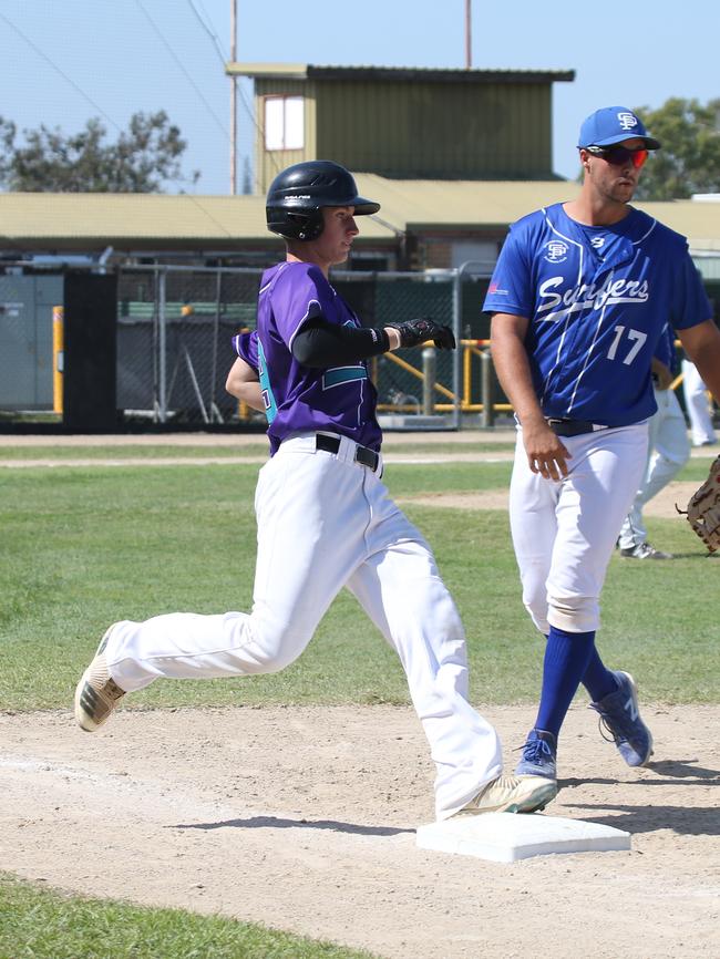 Greater Brisbane League baseball - Coomera vs Surfers Paradise at Beenleigh Hawks Baseball Club (Hammel Park), Hammel St, Beenleigh. Surfers Player No Coomera player No 9 Jamie Fox .Picture Mike Batterham