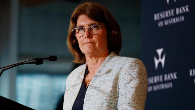 SYDNEY, AUSTRALIA - NewsWire Photos NOVEMBER 5, 2024: RBA Governor, Michele Bullock during a press conference following the announcement that interest rates would stay on hold. Picture: NewsWire / Nikki Short