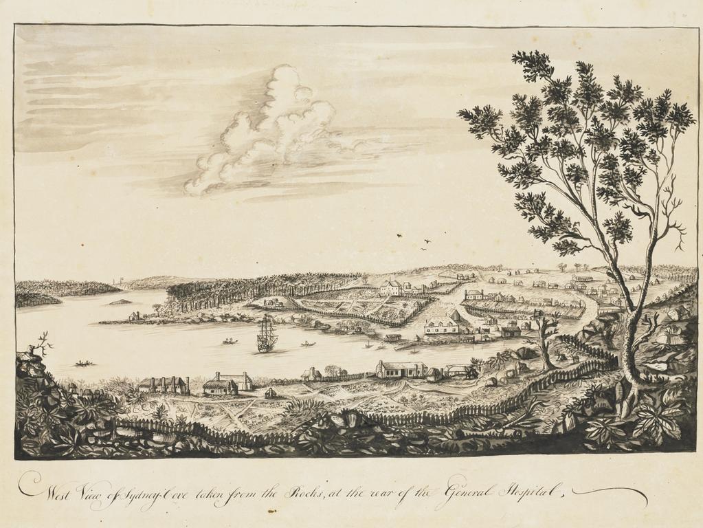 West view of Sydney-Cove taken from the Rocks in 1789. Picture: State Library of NSW