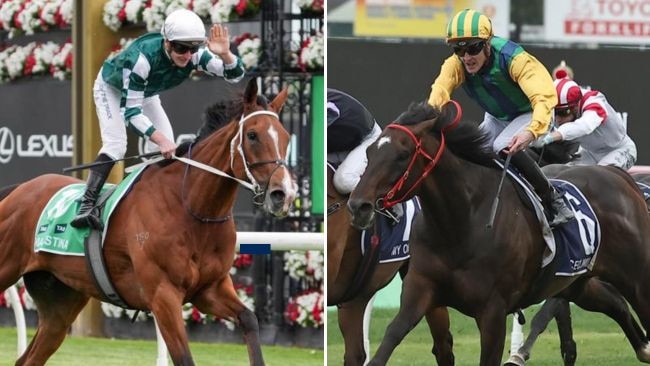 Via Sistina and Ceolwulf went around in the same trial at Warwick Farm on Monday and are set to meet each other in several races this autumn. Pictures: Racing Photos and Getty Images