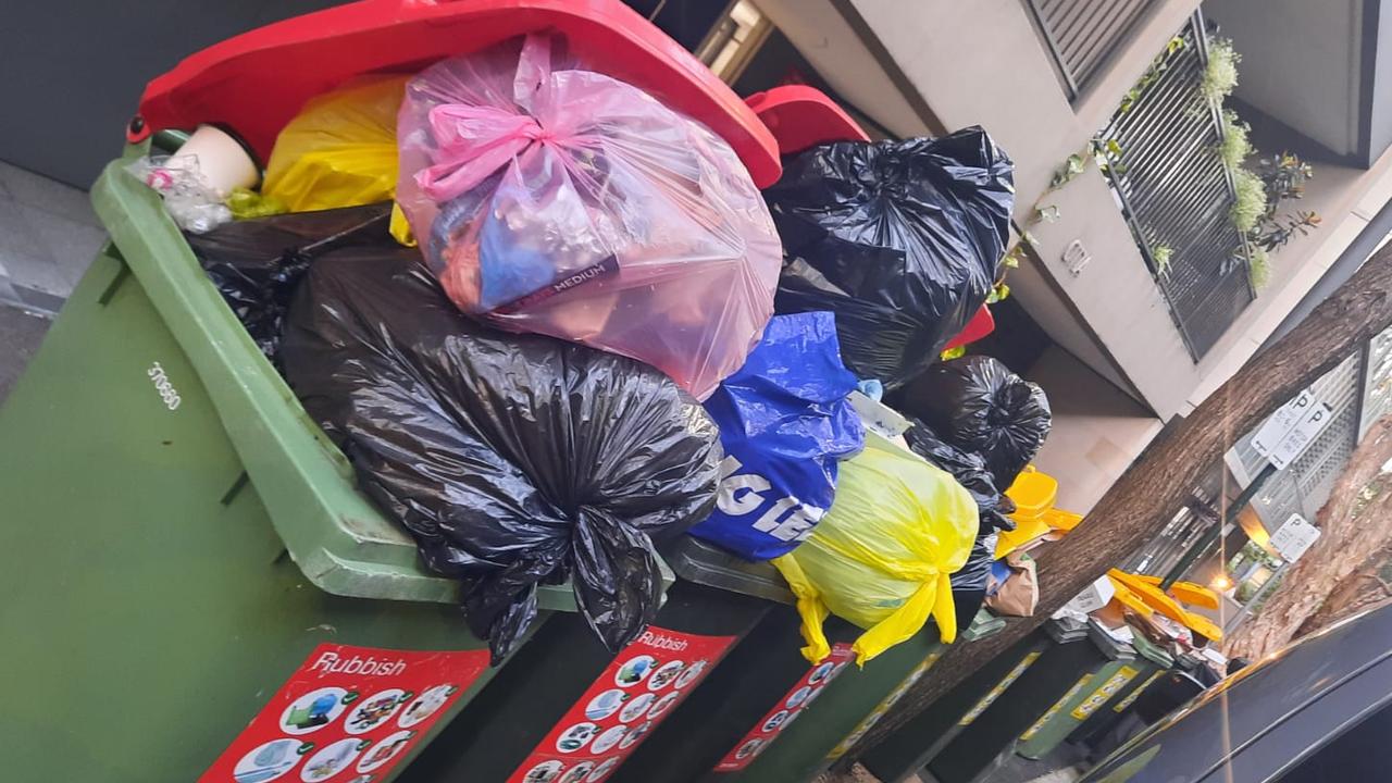 Overflowing bins are symbolic of angry workers who are being battered by the cost of living. Picture: Supplied