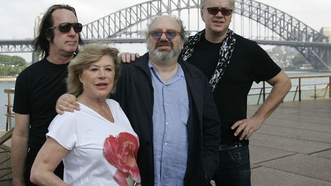 Todd Rundgren, Marianne Faithfull, producer Hal Willner and Tim Robbins pose during a photocall for the Australian premiere of 'Rogue's Gallery' as part of the Sydney Festival 2010. Picture: AAP