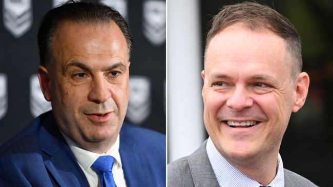 Racing NSW boss Peter V'landys (left) and Racing Victoria CEO Aaron Morrison (right)