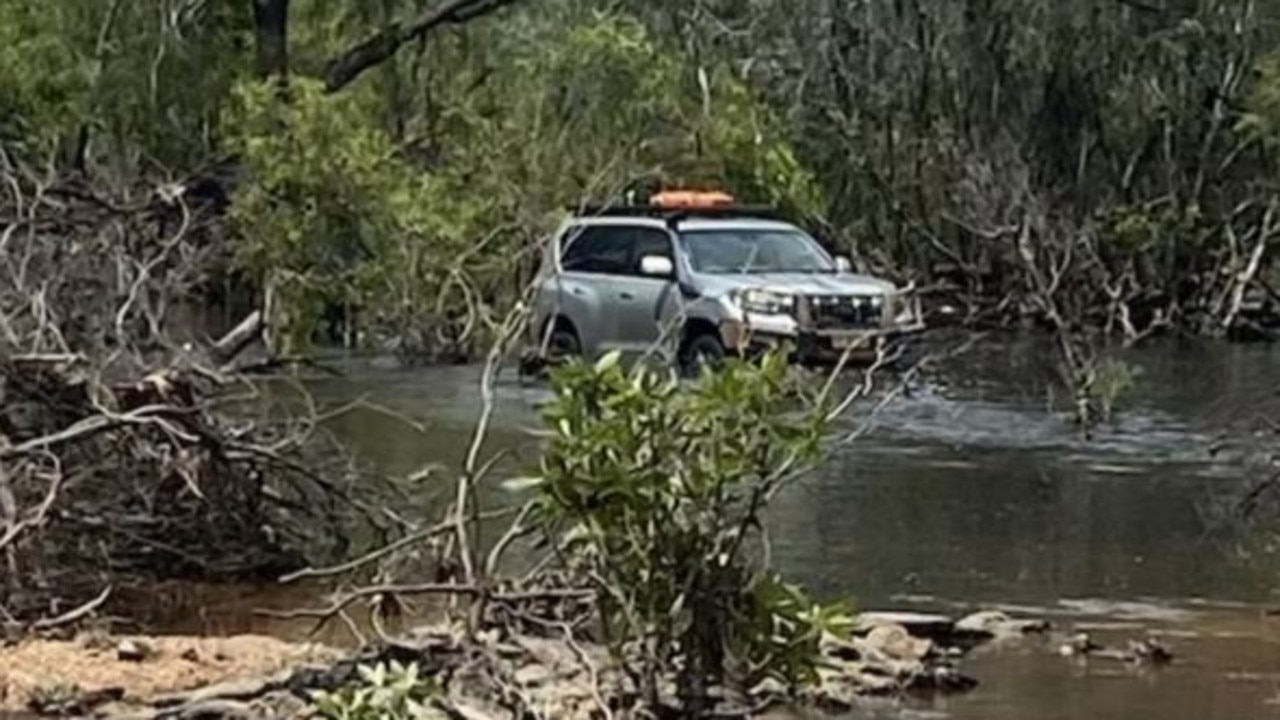 The couple became stranded when their 4WD began to sink into crock infested waters, marking the beginning of the 3 day ordeal. Picture: Nine.