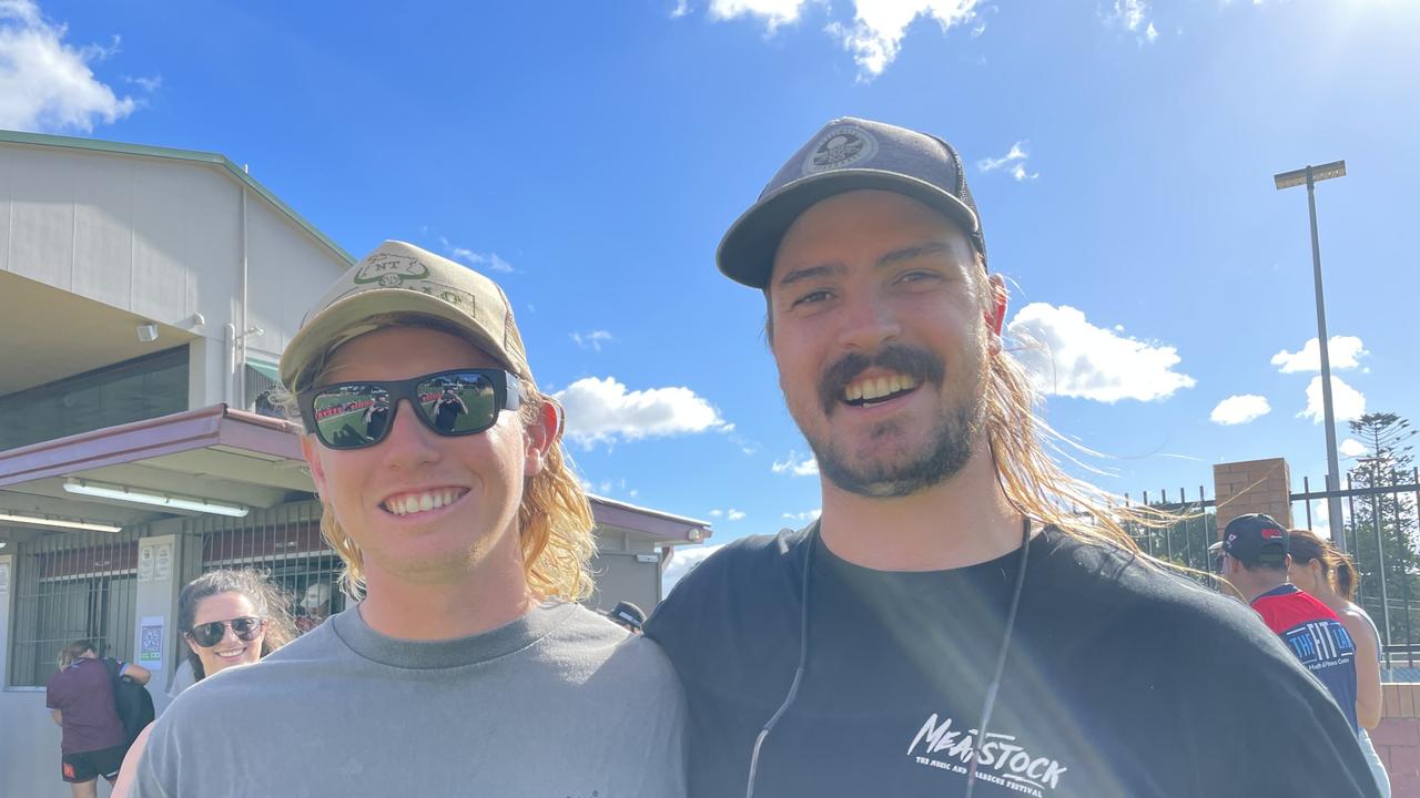 Will Kirkbeck and Sam Roselt enjoyed the Western Clydesdales and CQ Capras match.