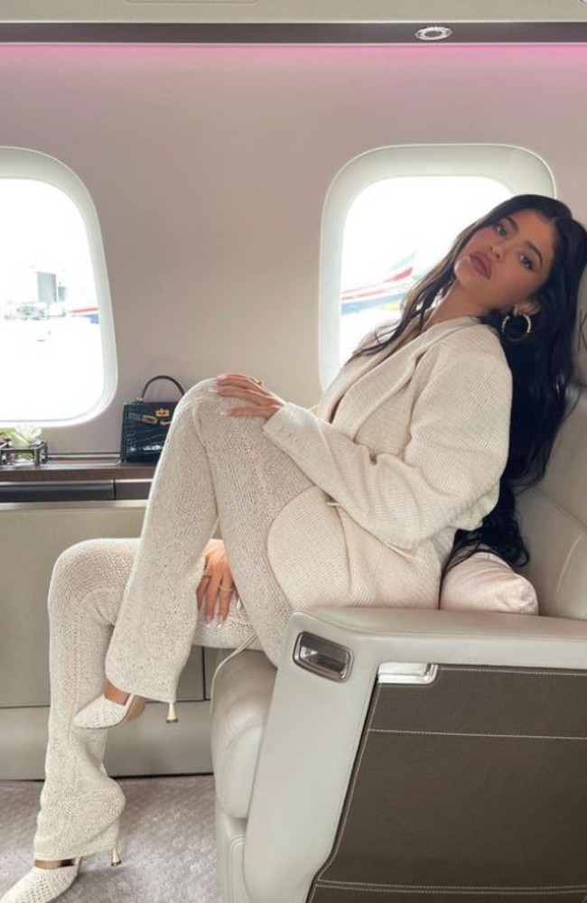 Kylie Jenner is among many celebrities to have her own private jet. Photo: Kylie Jenner Instagram