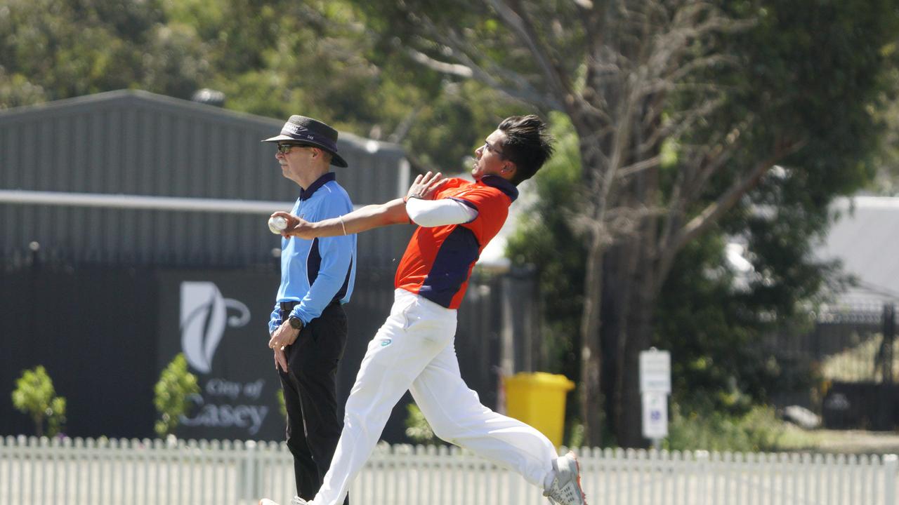 Hukam Karir bowling for the Pioneers. Picture: Valeriu Campan