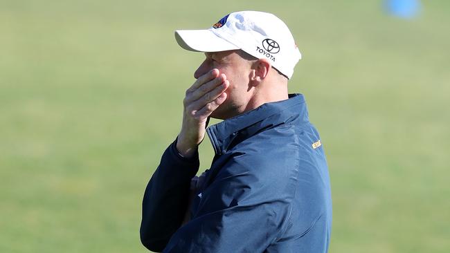 Crows Training - Monday, 10th August, 2020 - Training at West Lakes ahead of their Tuesday night clash against Collingwood. Senior coach Matthew Nicks, Picture Sarah Reed