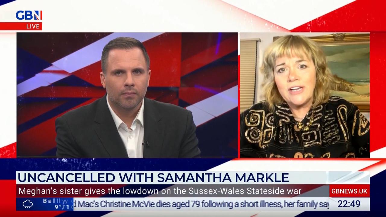 Meghan Markle’s half-sister Samantha. Picture: GB News/Dan Wootton Tonight