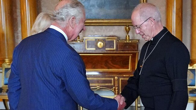 The King will be anointed by the Archbishop of Canterbury, Justin Welby. Picture: Jonathan Brady/Pool/AFP/Getty Images