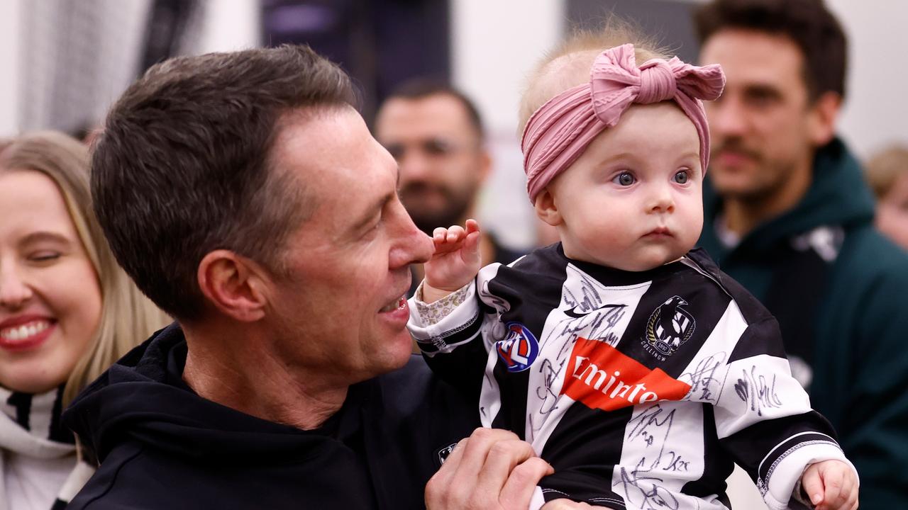 Craig McRae says maximising family time around the club has helped Collingwood overcome its slow start to the season and find its ‘DNA’. Picture: Michael Willson / Getty Images