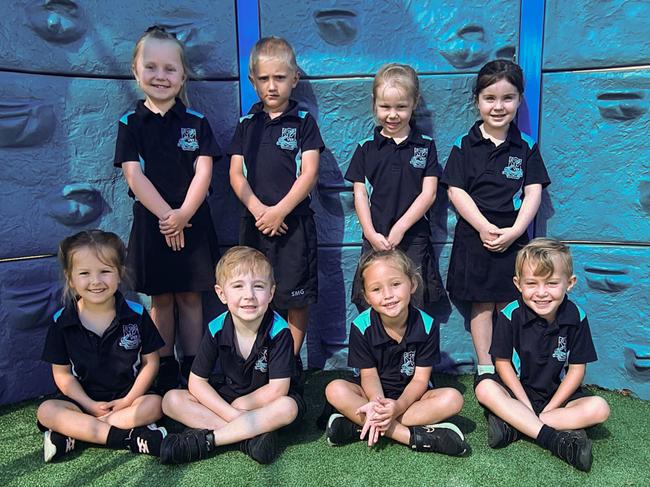 My First Year 2023: St Maria Goretti School Prep students (front, from left) Eliza Clair, Jonathan Walker, Harper Hall and Levi Sheridan and (back, from left) Poppy Brown, Werner Kohn, Lila Kiehne, Claire Killen.