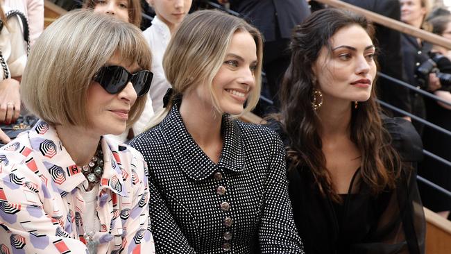 Vogue editor Anna Wintour with Australians Margot Robbie and Phoebe Tonkin. Picture: Kamil Zihnioglu