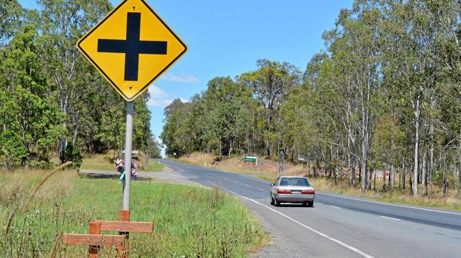 File photo of a car travelling on the Mary Valley Road near Amamoor, where Imbil police travelling in an unmarked car were recently allegedly overtaken by a teenager on double lines. The 18-year-old has been charged with dangerous driving. Picture: Tanya Easterby