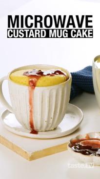Microwave custard mug cake