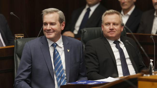 Treasurer Michael Ferguson with Premier Jeremy Rockliff. Picture: Nikki Davis-Jones