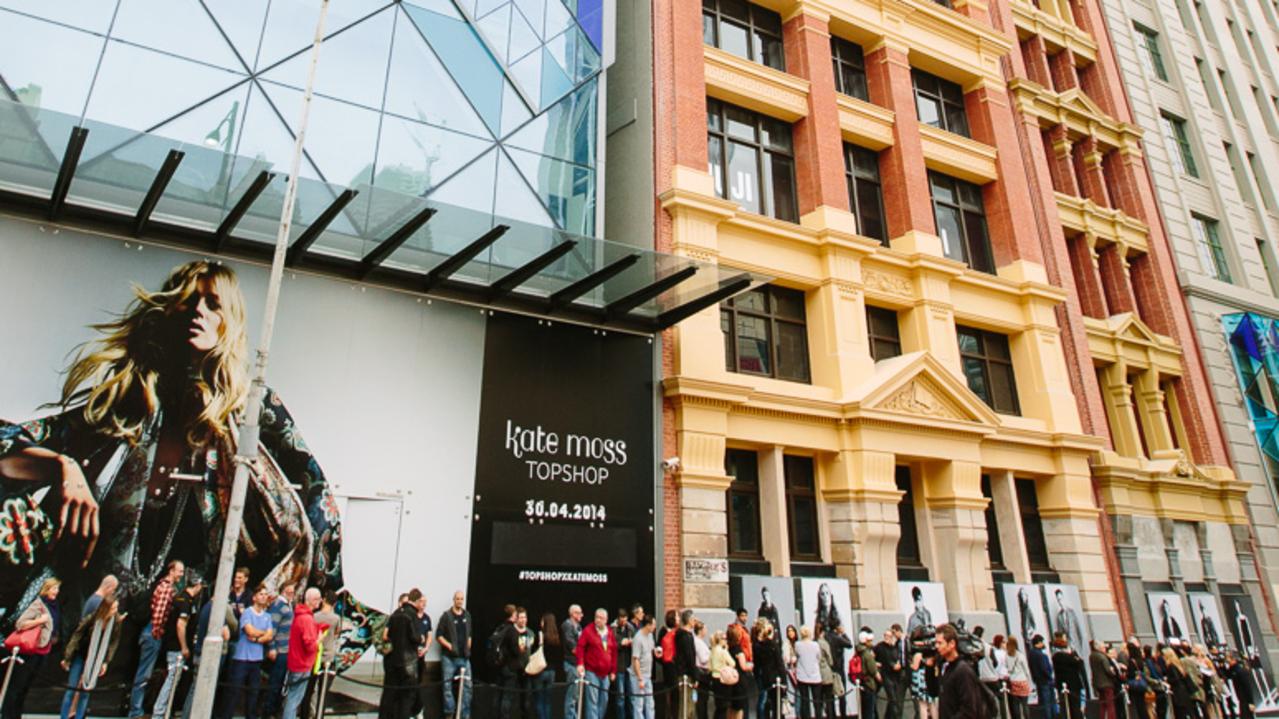 In its Australian heyday, crowds would form to get into Topshop stores, such as here in Melbourne.