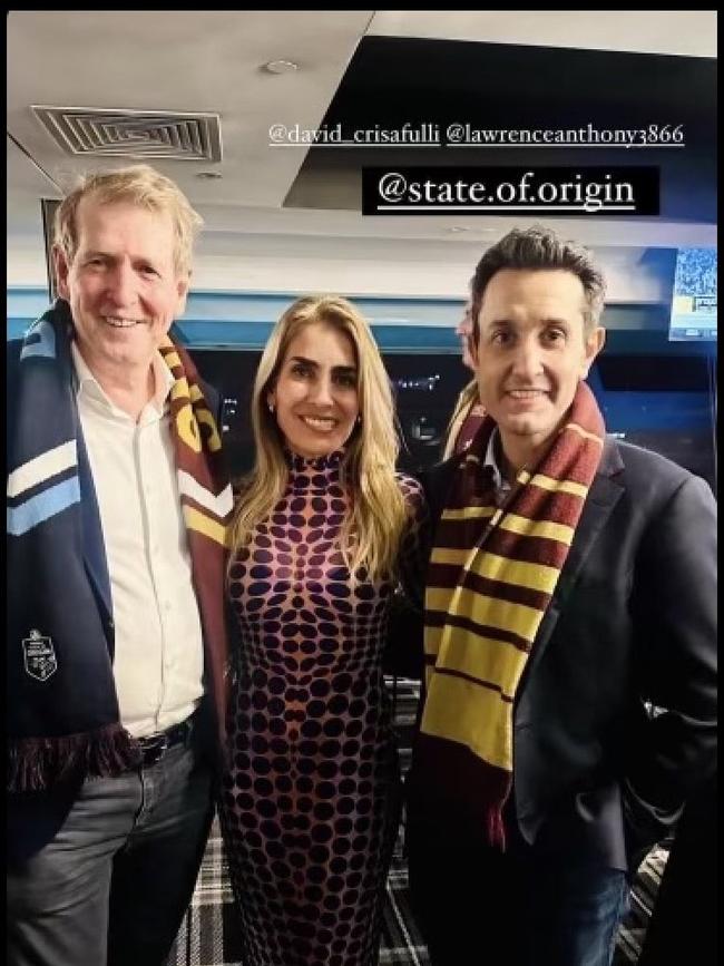 Former federal MP and founding director of lobbying firm SAS Group Larry Anthony with Coalition for Conservation chief executive Cristina Talacko and LNP leader David Crisafulli.