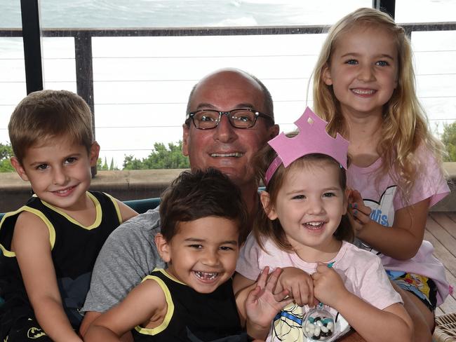 Kochie and his grandkids, Oscar, Jax, Lila and Matilda posing in their Xmas jammies.