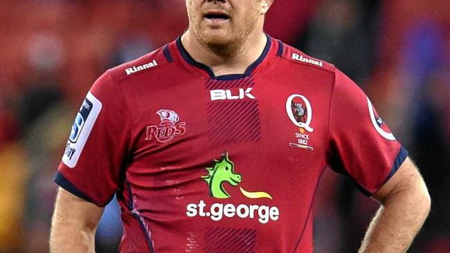 Greg Holmes of the Queensland Reds look on after their Round 17 Super Rugby game against the Melbourne Rebels at Suncorp Stadium in Brisbane, Friday, July 15, 2016. Picture: DAN PELED