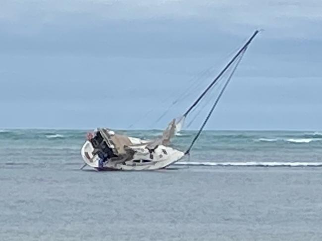 A sailing vessel has run aground at Port MacDonnell last night.PICTURE: SAPOL